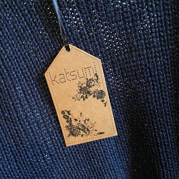 Exposed Shoulder Sweater - Blue Sparkly - Picture 2 of 3